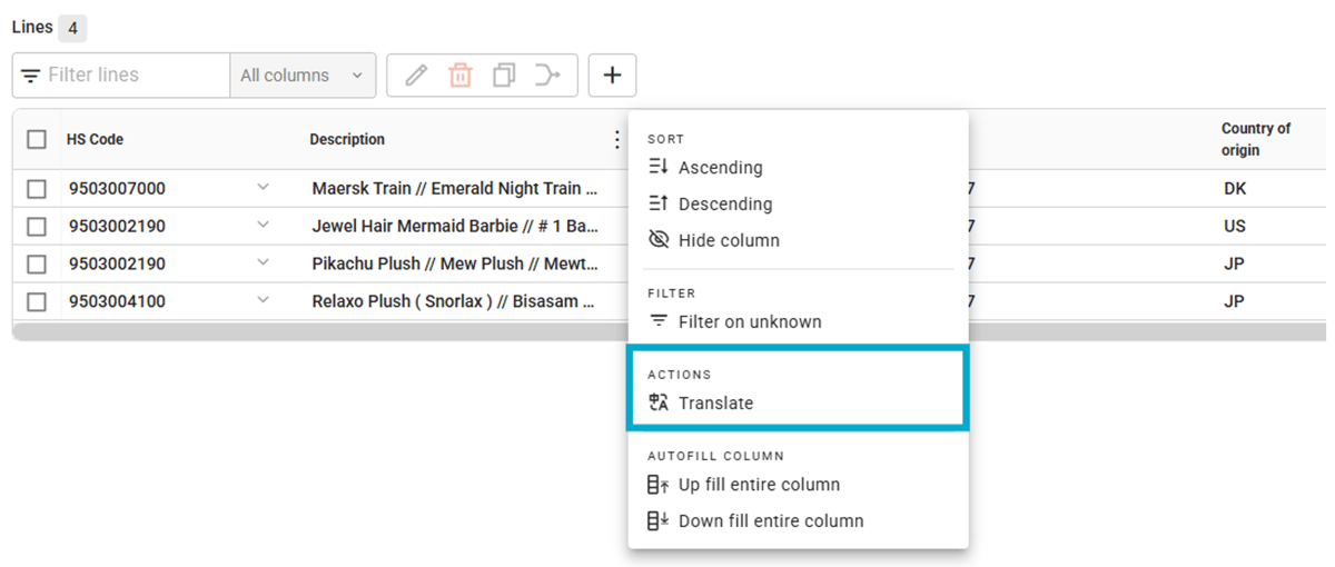 Automatic goods translation-1