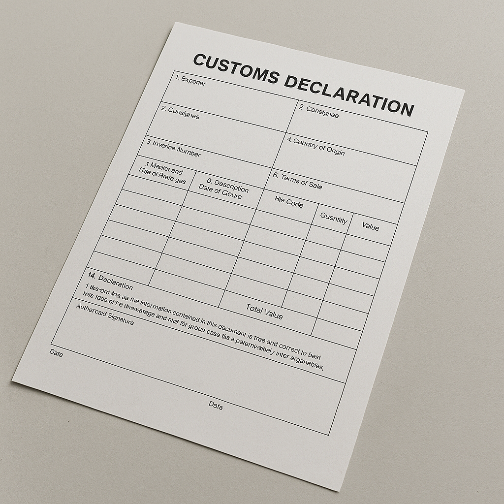 Customs declaration